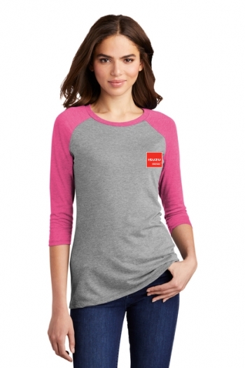 District Made® Ladies Perfect Tri® 3/4-Sleeve Raglan